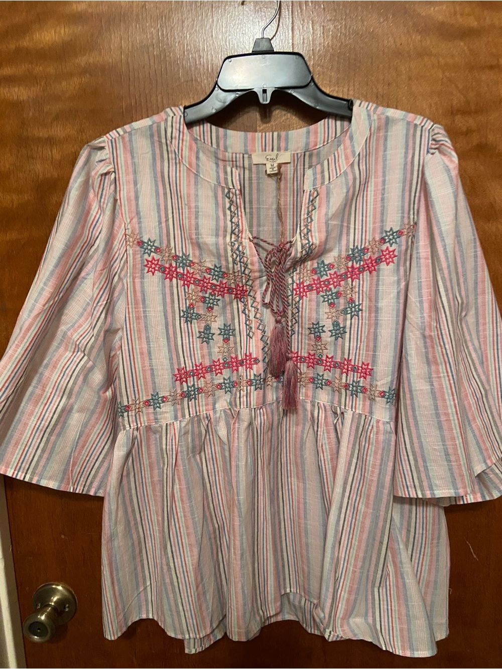 NWT Easel Embroidered Top